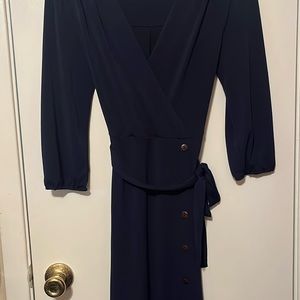 Navy wrap around dress